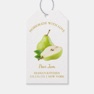 Enkelt Homemade Pear Sylt Hopp Märkre l White Presentetikett