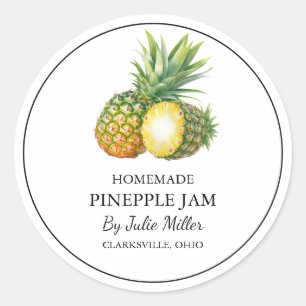 Enkelt homemade Pineapple Sylt-etikett Runt Klistermärke