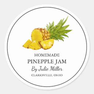 Enkelt homemade Pineapple Sylt-etikett Runt Klistermärke