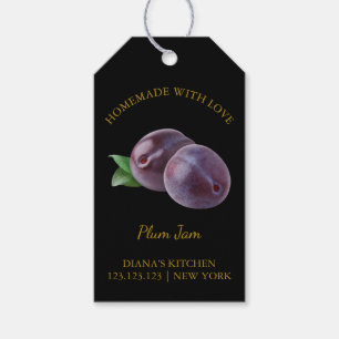 Enkelt Homemade Plum Sylt Hopp Märkre l Black Presentetikett