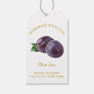 Enkelt Homemade Plum Sylt Hopp Märkre l White Presentetikett