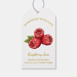 Enkelt homemade Raspberry Sylt hang Märkre l White Presentetikett