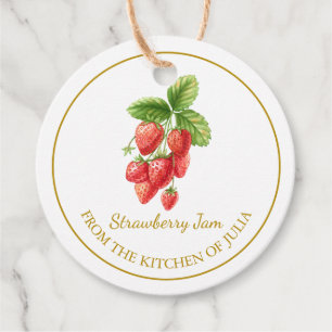 Enkelt Homemade Strawberry Sylt hang Märkre l Whit Gåvor Etiketter