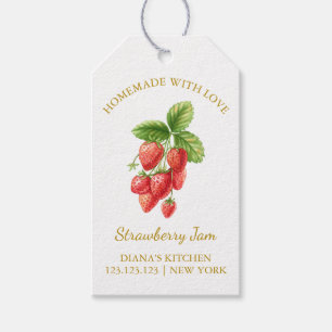 Enkelt Homemade Strawberry Sylt hang Märkre l Whit Presentetikett