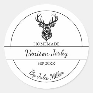 Enkelt Homemade Venison Hjort Jerky-märke Runt Klistermärke