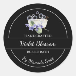 Enkelt Homemade Violet Bubble Bath-märke Runt Klistermärke