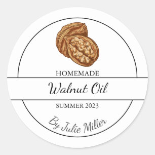 Enkelt Homemade Walnut Oil-märke Runt Klistermärke