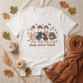 Enkelt Höstvaddlande Söta Ankor Höst T Shirt