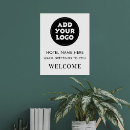 Enkelt hotell välkomstskylt logotyp & namn valfri  poster