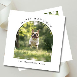 Enkelt Hund-foto för Lycklig Howlidays-jul Julkort