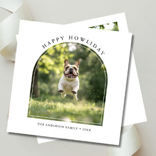 Enkelt Hund-foto för Lycklig Howlidays-jul Julkort
