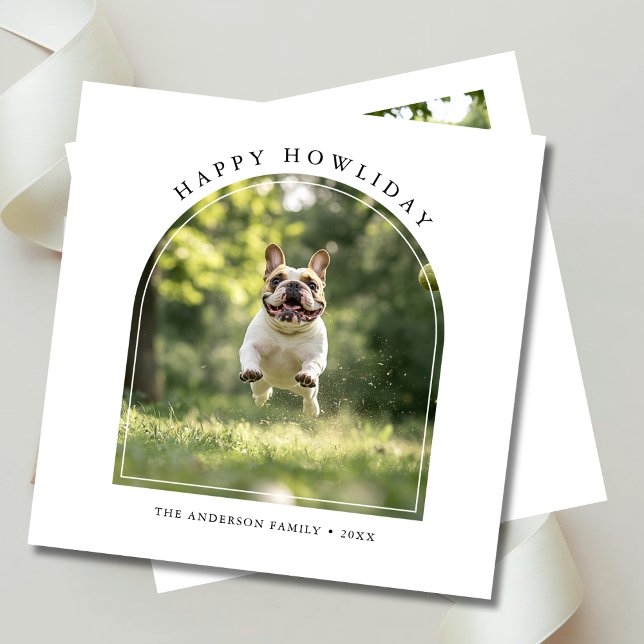 Enkelt Hund-foto för Lycklig Howlidays-jul Julkort (Skapare uppladdad)