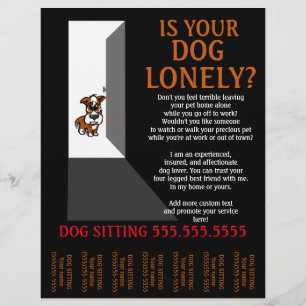 Enkelt Hund Sitta.Sitter.Service.Business Reklamblad
