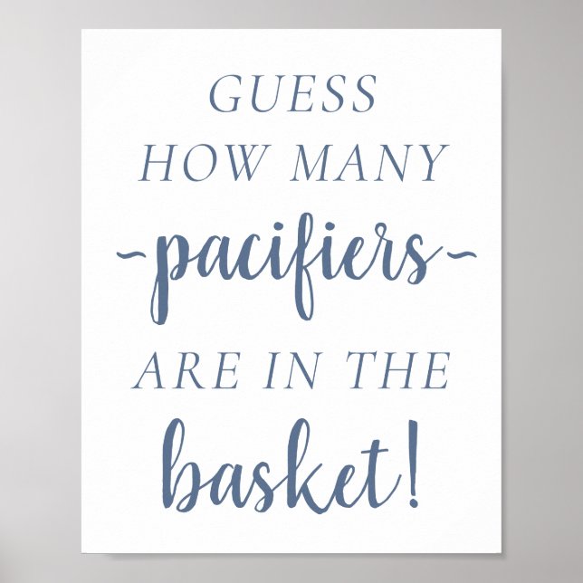 Enkelt hur många | Dusty Blue Guessing Game Poster (Framsidan)