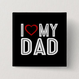 Enkelt i hjärtat Kärlek min Pappa-typografi | PIN- Knapp