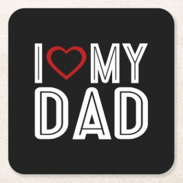 Enkelt i hjärtat Kärlek min Pappa-typografi | UNDE Underlägg Papper Kvadrat