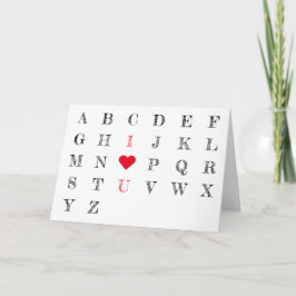 Enkelt i Kärlek Du Alphabet Birthday Valentines da Kort
