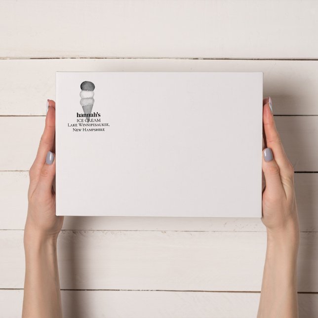 Enkelt Ice Cream Cone Business Självfärgande Stämpel (Ice cream cone simple business stamp)