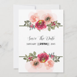 Enkelt inbjudningskort för Winter Wedding-Blommigt