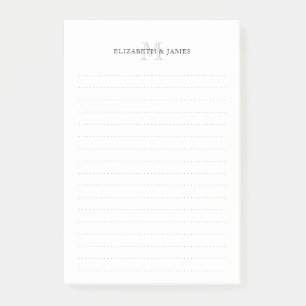 Enkelt inledande monogram doserat Linjer i Brev Post-it Block