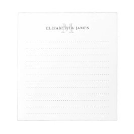 Enkelt inledande monogram par Namn-prickade Linjer Anteckningsblock