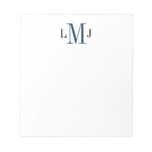 Enkelt inledande monogram svart/Mörk blått Anteckn Anteckningsblock