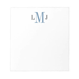 Enkelt inledande monogram svart och blått Anteckni Anteckningsblock