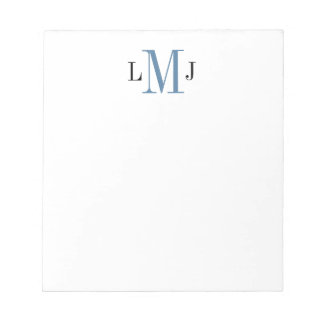 Enkelt inledande monogram svart och blått Anteckni Anteckningsblock