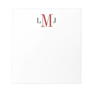 Enkelt inledande monogram svart och rött Antecknin Anteckningsblock