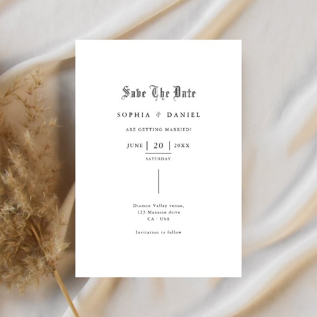 Enkelt inline gotiic Font Romantic Bröllop Spara Datumet (Skapare uppladdad)