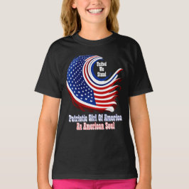 Enkelt Inspirerad Patriotisk Amerikansk Tjej T Shirt