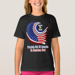 Enkelt Inspirerad Patriotisk Amerikansk Tjej T Shirt
