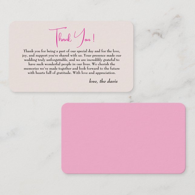 enkelt japanskt körsbärsblom tackkort tilläggskort (Fram/baksida)