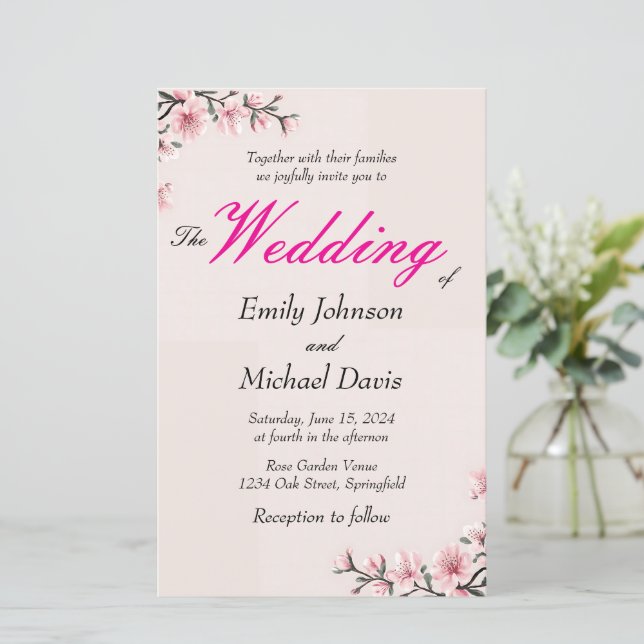 enkelt japanskt körsbärsblomsterbröllop (Stående Fram)