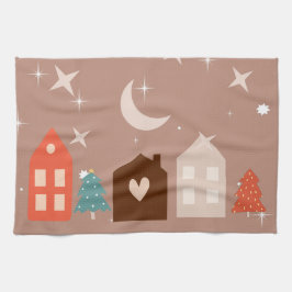 Enkelt jordton God jul Kökshandduk