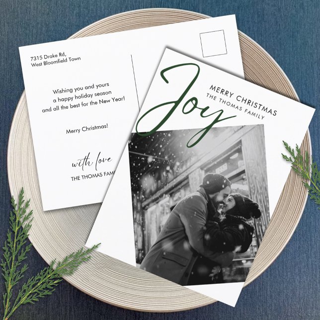 Enkelt Joy Jul - Minimalistisk Grönt - foto Helg Vykort (Skapare uppladdad)