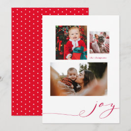 Enkelt Joy Multi-Photo Helgdag Card Inbjudningar