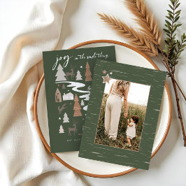 Enkelt Joy Woodland Animals & Mysigt byfoto Julkort