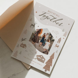 Enkelt Joy Woodland Animals & Mysigt byfoto Julkort
