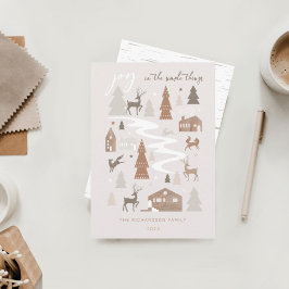 Enkelt Joy Woodland Animals & Mysigt byfoto Julkort