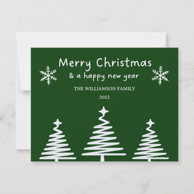 Enkelt Julgran Line Art God jul (Framsida)