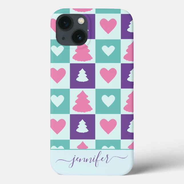 Enkelt julgransmönster Case-Mate iPhone-fodral (Baksida)