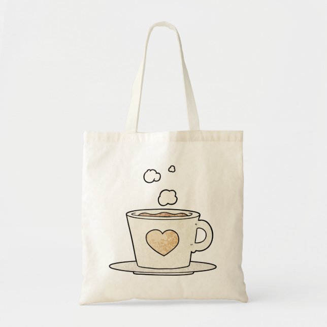 Enkelt kaffe Kopp Shaped Tote bags Tygkasse (Framsidan)