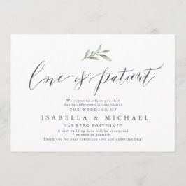 Enkelt kalligrafi grön senareläggning av bröllop inbjudningar