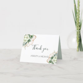 Enkelt kalligrafi Rustic Greenery Blommigt Bröllop Tack Kort