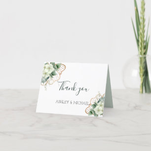 Enkelt kalligrafi Rustic Greenery Blommigt Bröllop Tack Kort