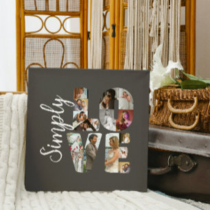 Enkelt Kärlek 16 Photo Collage Bröllop Gift Canvastryck