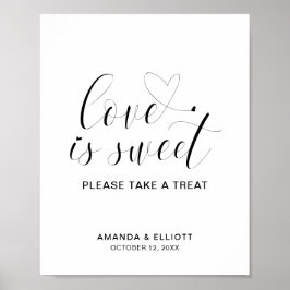 Enkelt Kärlek är sötat, minimalt hjärta Elegant br Poster