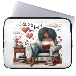 Enkelt Kärlek Bok, African American Girl Reading Laptop Fodral