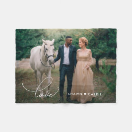 Enkelt Kärlek Editable Färg Personlig Blanket Fleecefilt